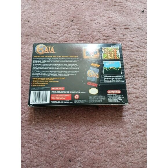 Illusion of Gaia (Super Nintendo SNES, 1994) Complete CIB ADULT OWNED WOW CLEAN! - Picture 4 of 16